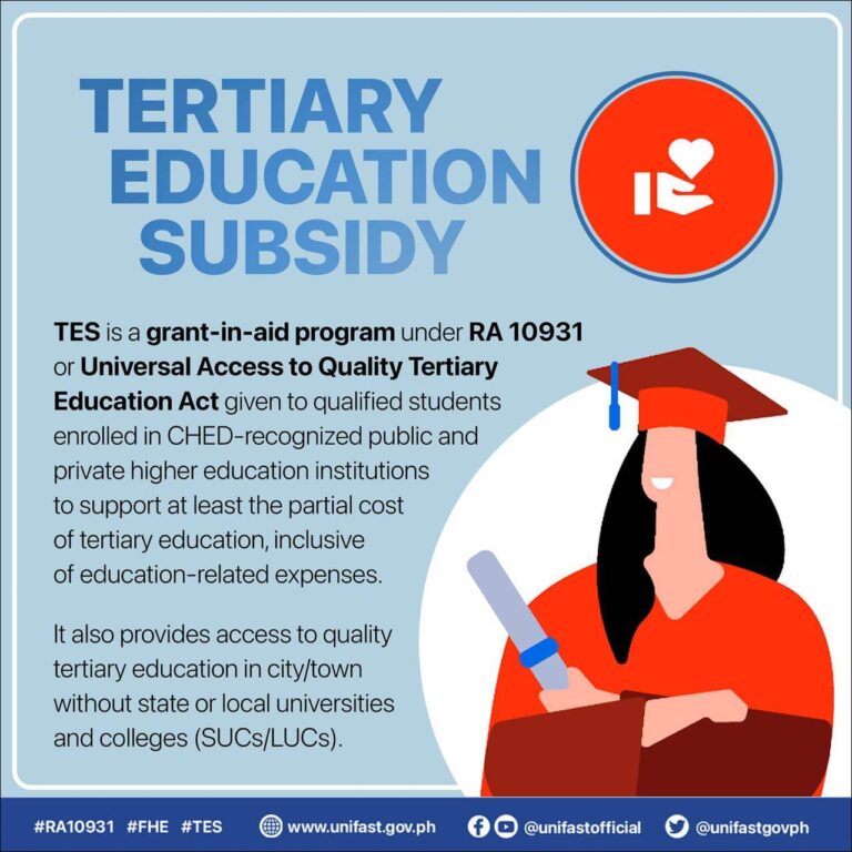 Tertiary Education Subsidy (TES) Program for Filipino Students | DepEd PH