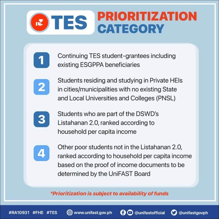 Tertiary Education Subsidy (TES) Program for Filipino Students | DepEd PH