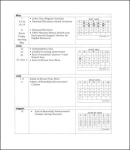 DepEd Order 29: School Calendar and Activities for School Year (SY ...