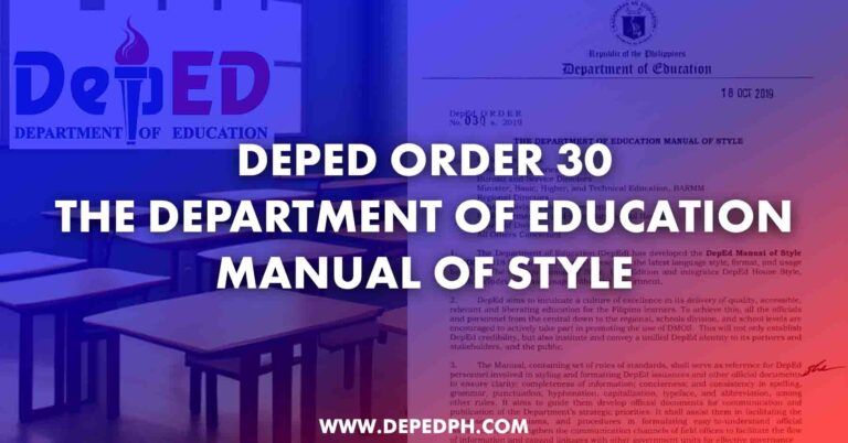 DepEd Order 30: “DepEd Manual of Style (DMOS), 2018 Edition.” | DepEd PH